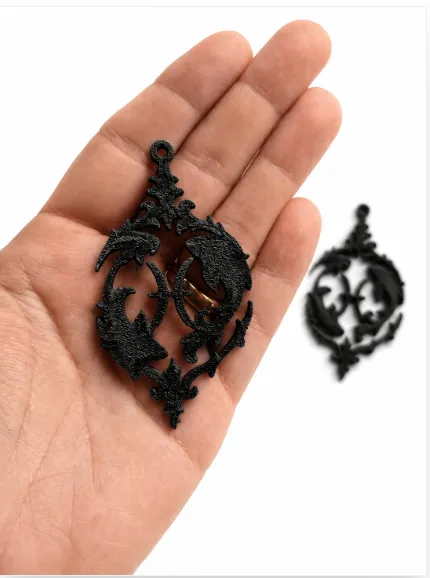 Pisces Zodiac Gothic Earrings | STL view 3