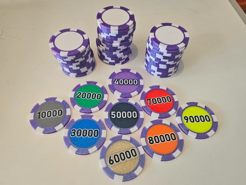 Las Vegas board game poker chips