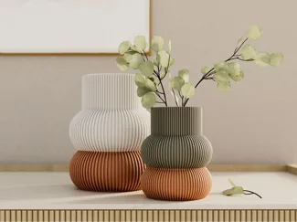 Bubble Curve - Puffed Profiles Vase Set - 2 of 3