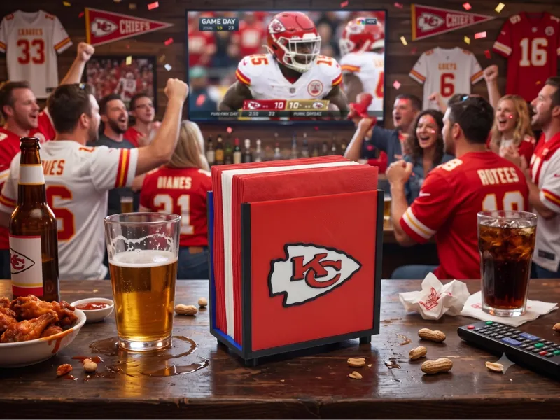 Interchangeable Napkin Holder - KC Chief Football