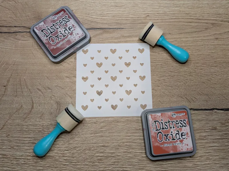 Herzen-Schablonen/Stencil/Stempel/Mixed Media-Set