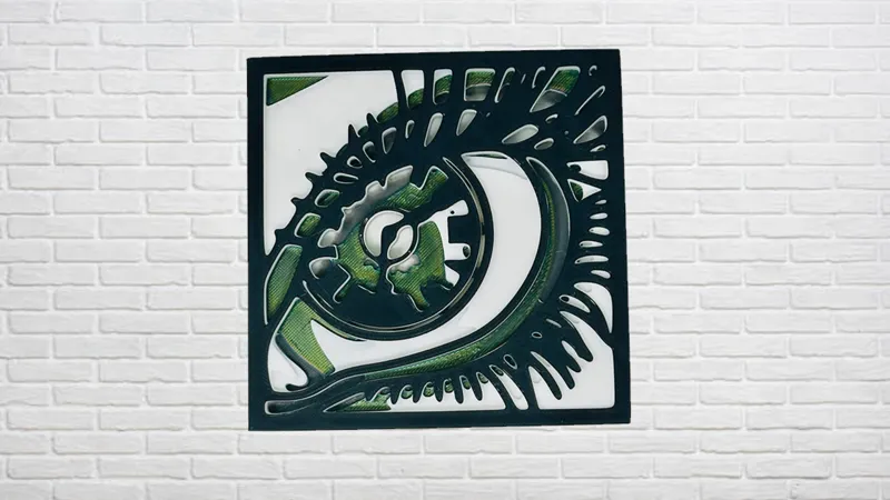 Eyeball clock mandala 3D Layer Art