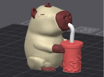 Capybara Boba Keychain