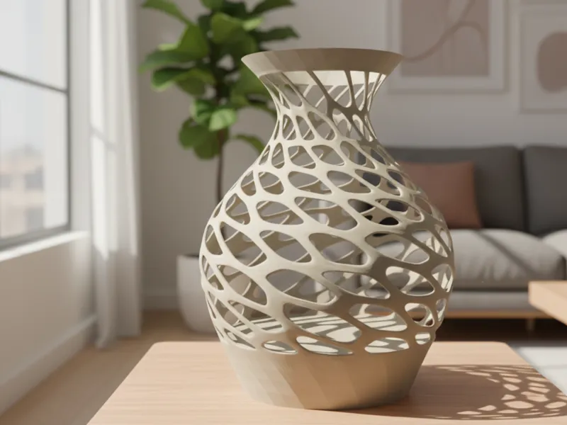 futuristic vase with holes