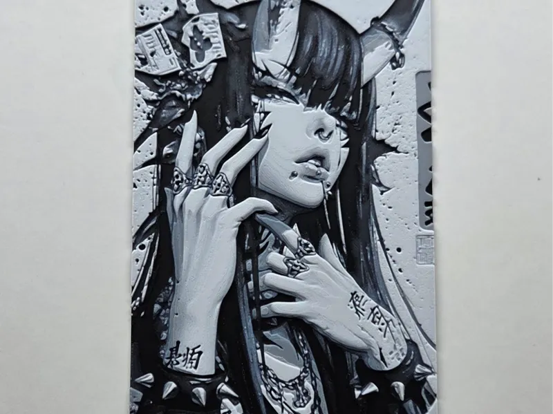 Cuadro 3D Oni Girl – Arte Oscuro Premium 