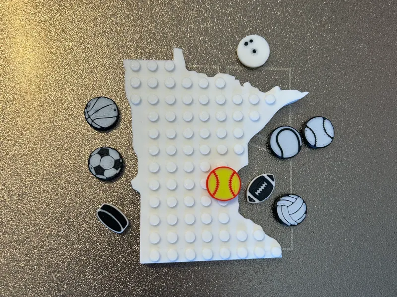 Brick Sports Pegs for state magnets and keychains