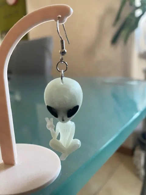 Cute Alien Earrings - Easy 2 Color Print view 3