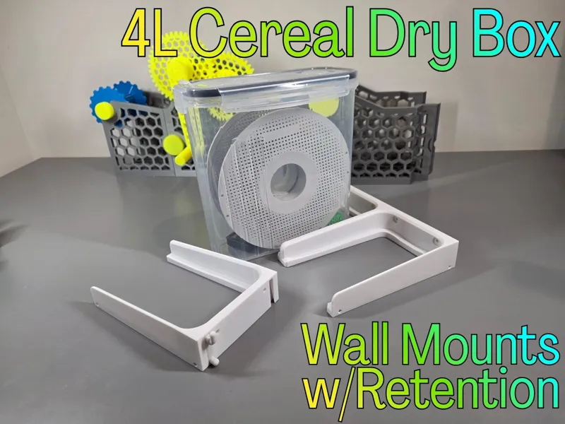 4L Cereal Dry Box Wall Mounts w/Retention