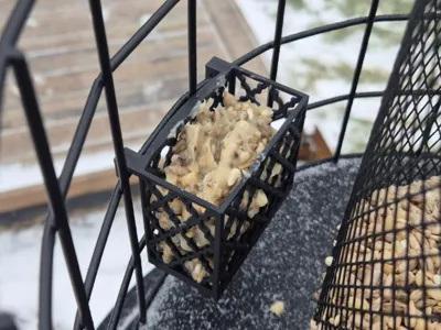 Bird feeding cage.
