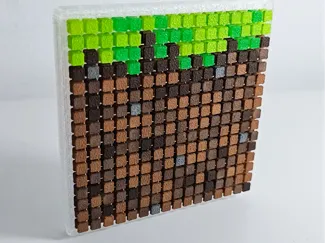 Minecraft Grass Block Pixel Puzzle