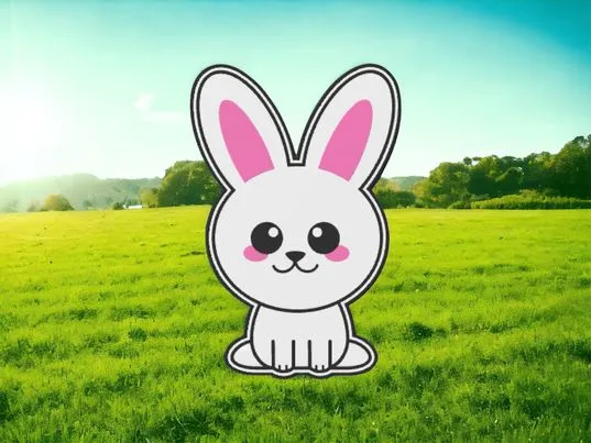 Cute Bunny - 2D - Wallart
