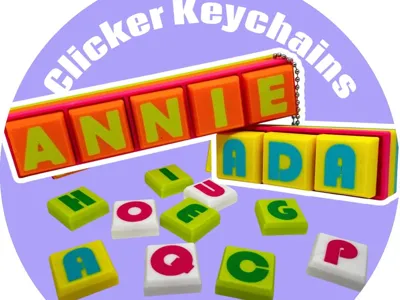 Clicker Name Keychains Custom Fidget Clicker
