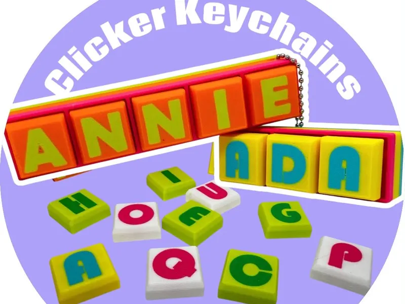 Clicker Name Keychains Custom Fidget Clicker