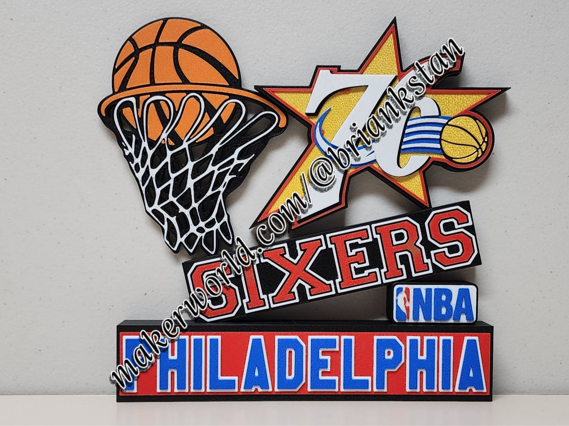 Philadelphia 76ers Basketball Wall or Desk Display