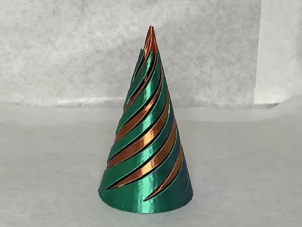 KEQAR Impossible Cone 3D – Sculpture Spirale Pyramide Fidget Anti-Stress, Décoration Bureau, Cadeau Original (Or)