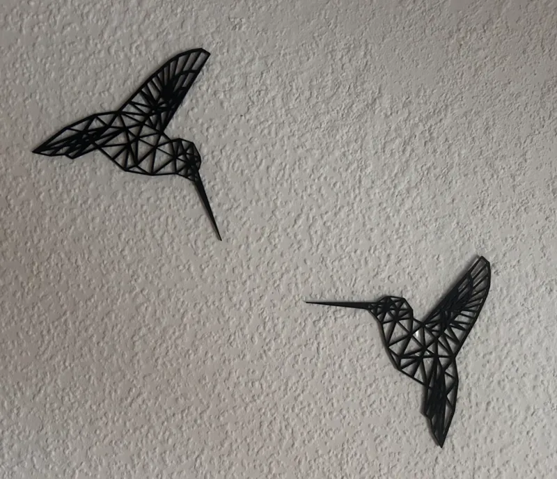 Kolibri Wandtattoo 2D Low Poly
