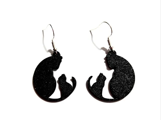 Mother & Kitten Love - Earrings