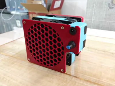 Adjustable Speed High-Volume Desktop Soldering Fume Purifier - Ultra-Low Cost $2 (Fans and filter cartridges can be stacked infinitely, speed adjustable)