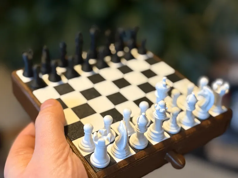 Travel Size Magnetic Chess & Checkers Set Portable