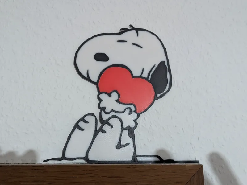 Snoopy mit Herz Türrahmen-Bild