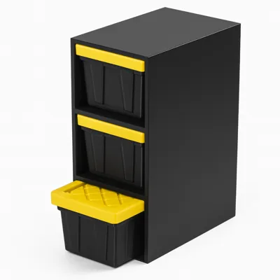 Teeny Tote Bin + Mini HDX Tote Bin + Racks - Free 3D Print Model ...