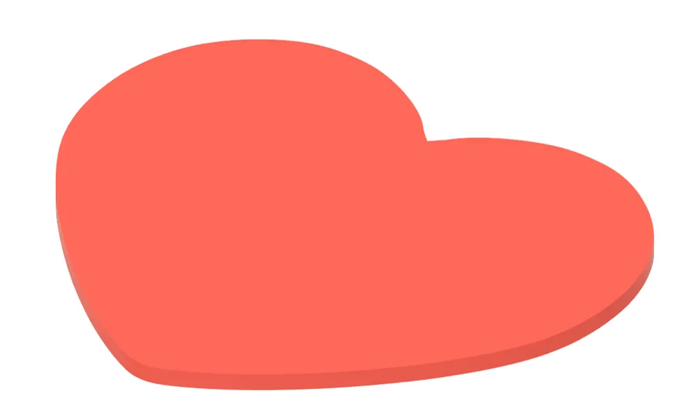 Fat Heart Shape Rounded Bottom Flat Rounded Heart - Free 3D Print Model - MakerWorld