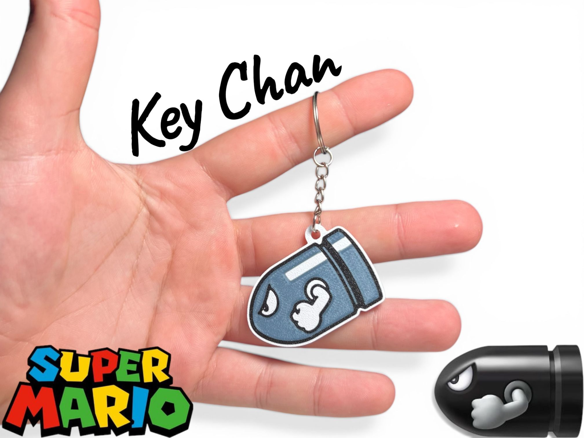 Bullet Bill Keychain – Super Mario Inspired