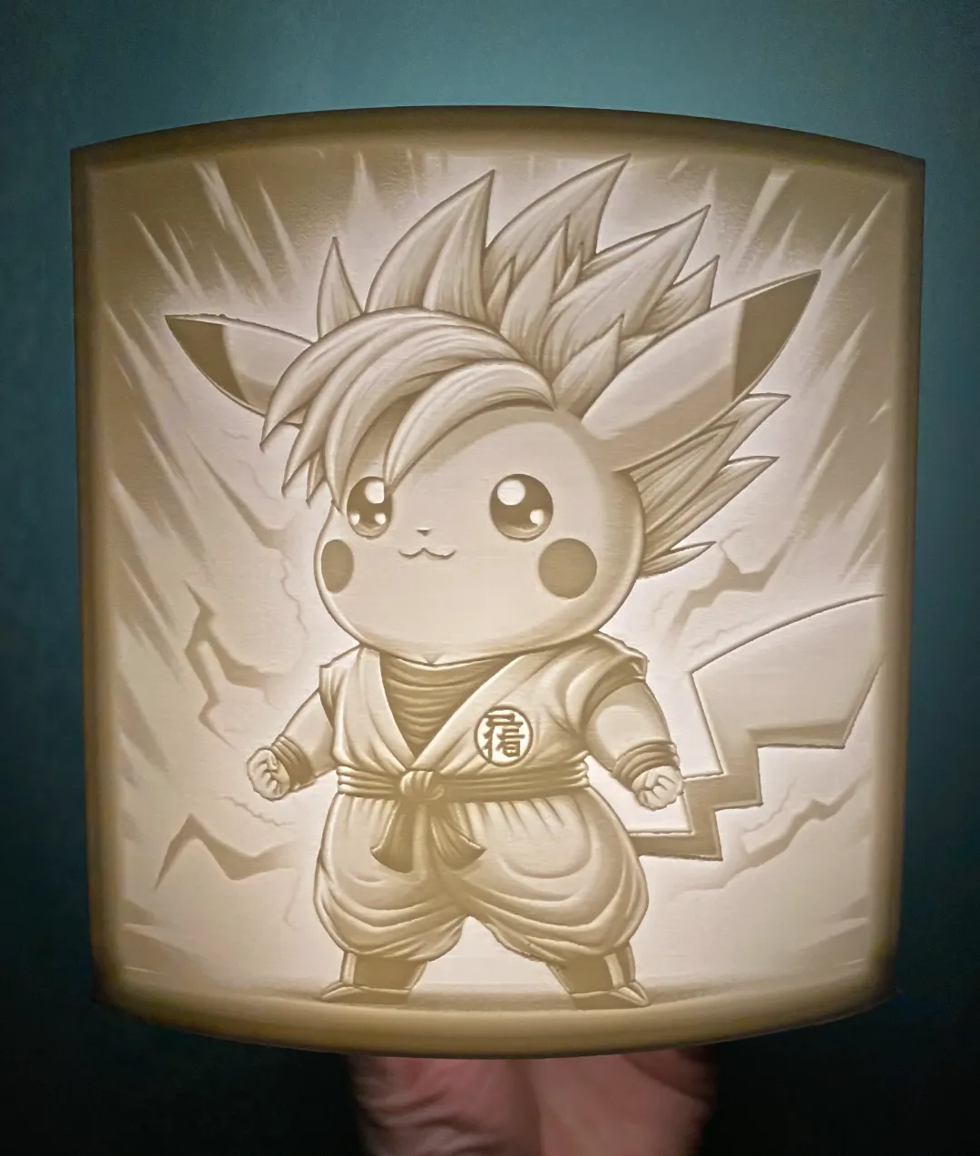 Lithophane lumineux Pikachu Dragon Ball Z