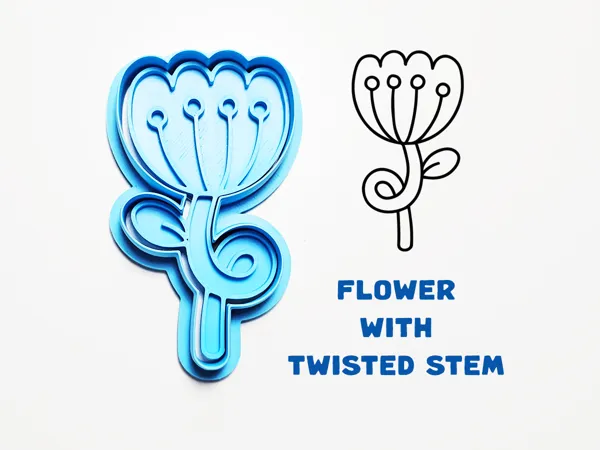 Emporte-pièce fleur à tige torsadée