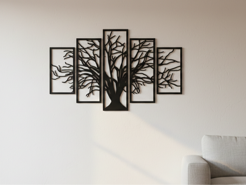 Modern Geometric Tree Wall Art - Framed Nature