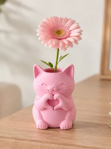 Jarrón decorativo: Vase - Cat Heart Hands — vista de referencia 2