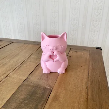 Jarrón decorativo: Vase - Cat Heart Hands — vista de referencia 3