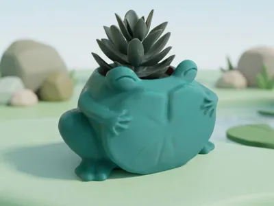 Frog with leaf - Ikea Fejka (60mm) Planter