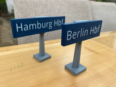 Duplo Compatible Train Station Stop Sign