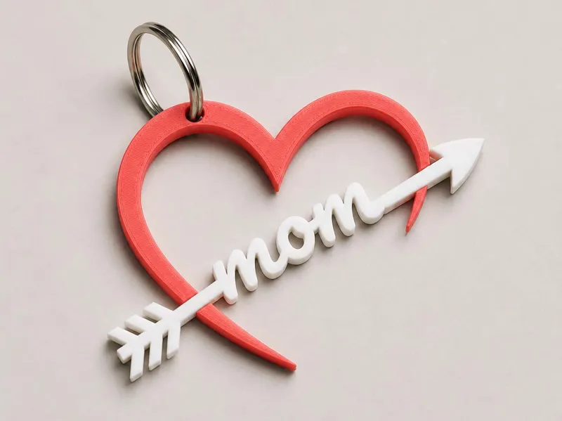 Mom's Heart & Arrow Name Tag