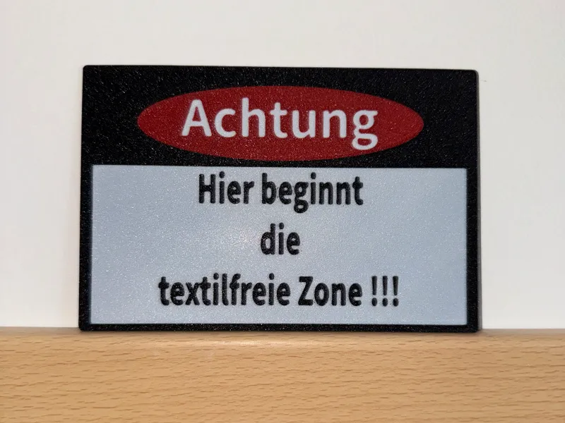 Sauna Schild textilfreie Zone