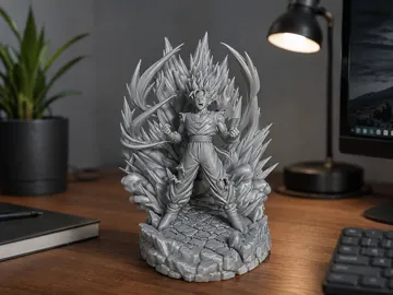 Accesorio para impresora 3D: Gohan Super Saiyan 2° Livello — vista de referencia 4
