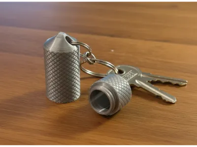 Keychain Capsule Safe knurled