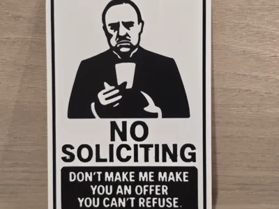 The God Father No Soliciting Sign