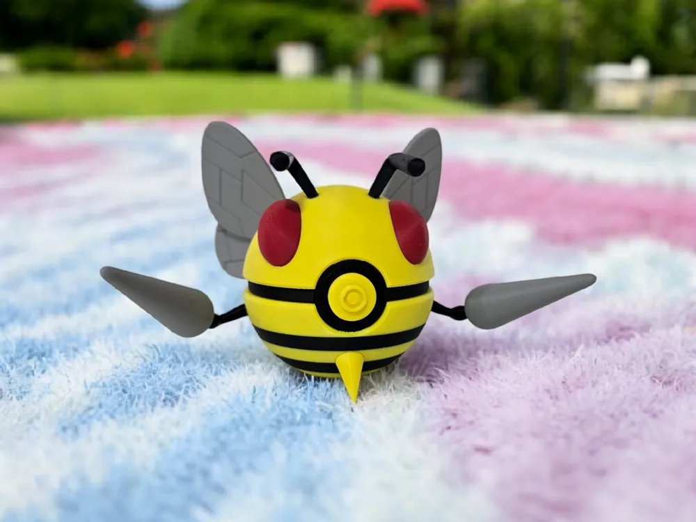 #0015 Beedrill Pokéball - Multiparts - Free 3D Print Model - MakerWorld