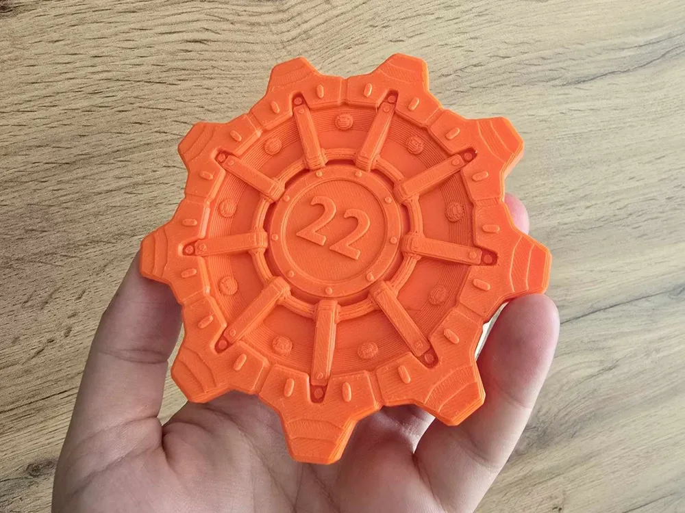 Fallout Vault Door (editable number, thinner) - Free 3D Print Model ...
