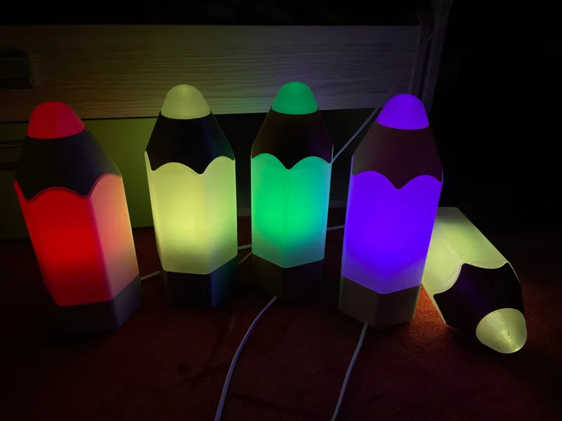 Colorful pencil lamp
