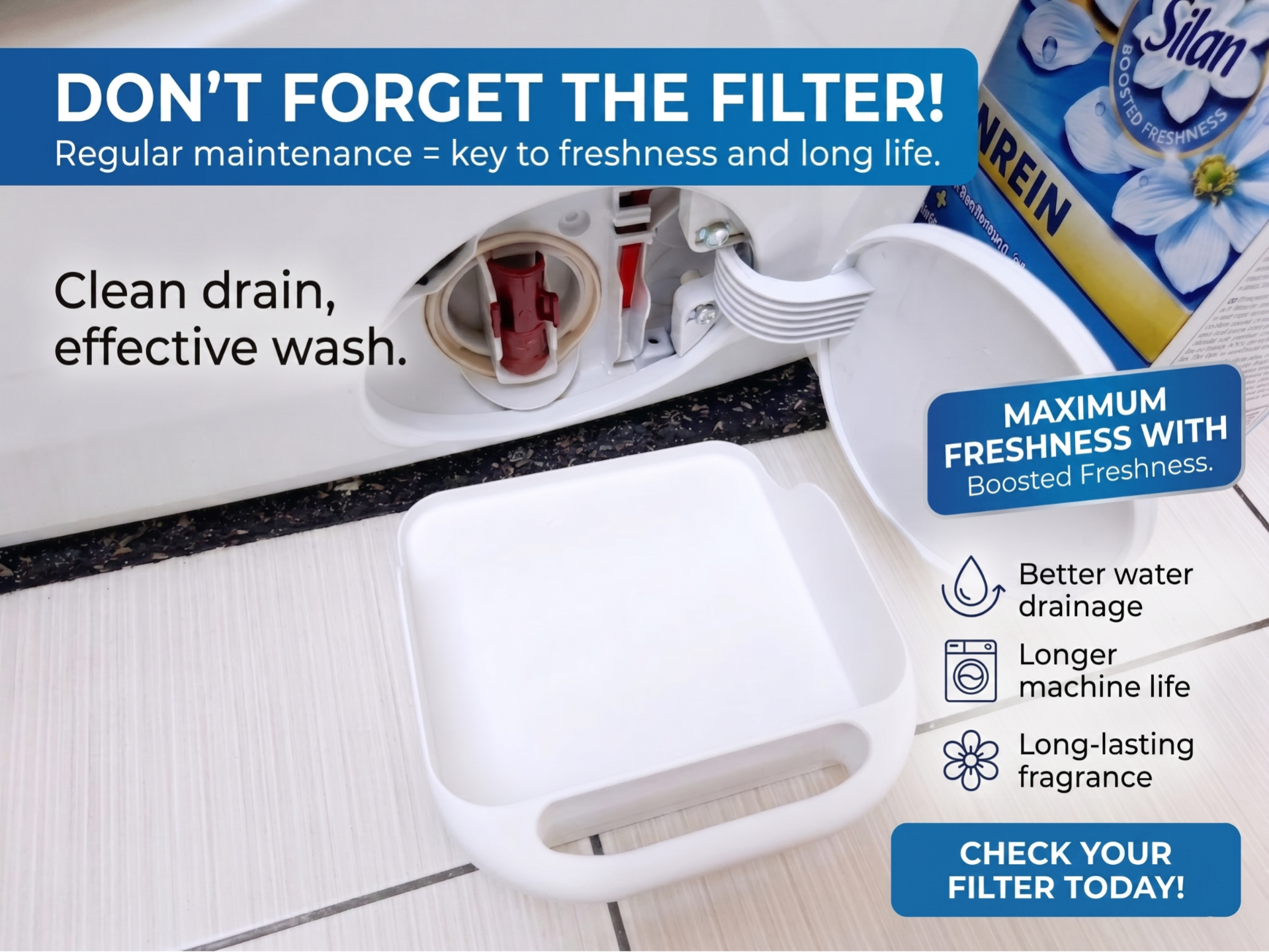 NEW washing machine filter cleaning container