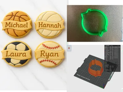 Ball Banner Cookie Cutter – Personalized Name