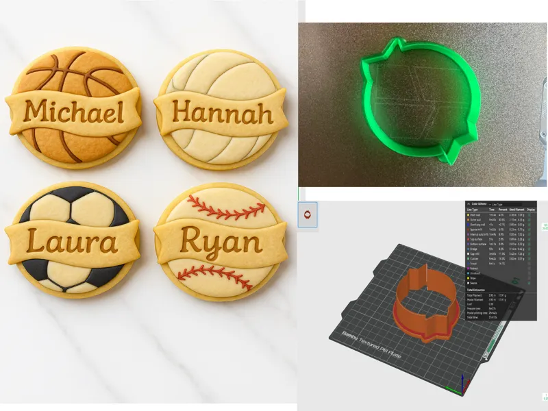 Ball Banner Cookie Cutter – Personalized Name