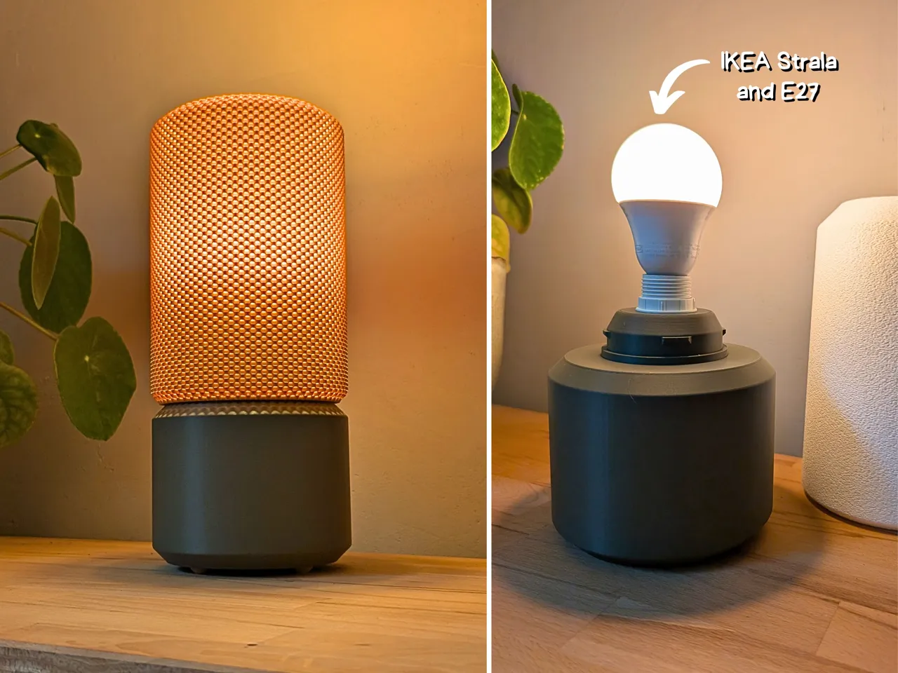 Schlichte Lampe mit Korbstruktur für IKEA Strala view 2