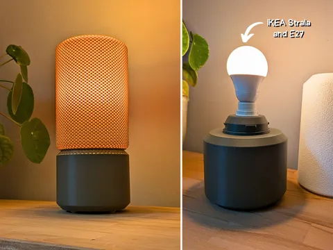 Schlichte Lampe mit Korbstruktur für IKEA Strala view 2