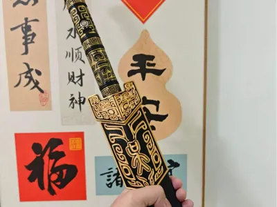 Eight-Sided Han Sword (with Bambu Lab sound and light kit 02)