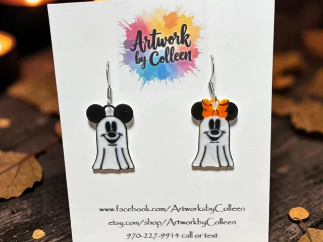 Mickey & Minnie Ghost Earrings