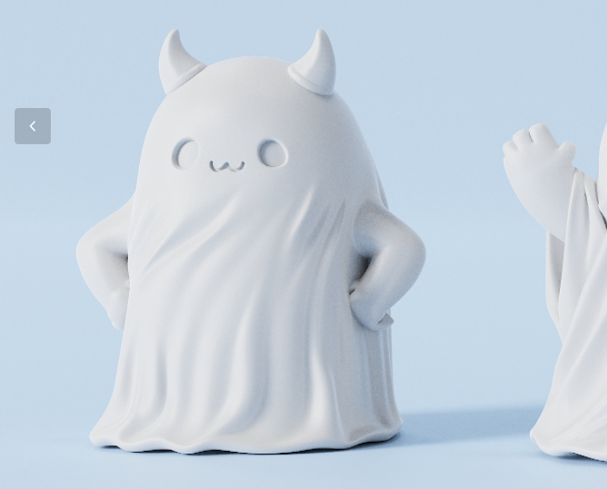 Miniatura 4 do modelo 3D 有小角的恶魔小幽灵 桌面摆件